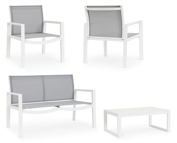 Set di mobili da giardino bianco in alluminio per 4 persone Kallen – Bizzotto