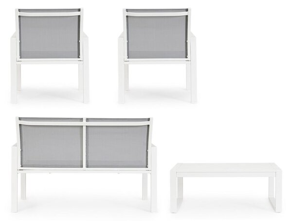 Set di mobili da giardino bianco in alluminio per 4 persone Kallen – Bizzotto
