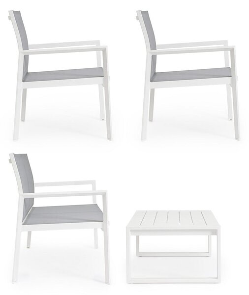 Set di mobili da giardino bianco in alluminio per 4 persone Kallen – Bizzotto