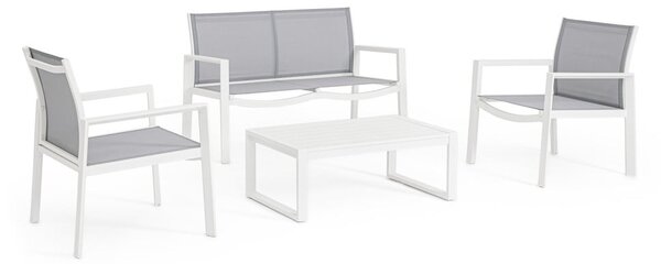 Set di mobili da giardino bianco in alluminio per 4 persone Kallen – Bizzotto