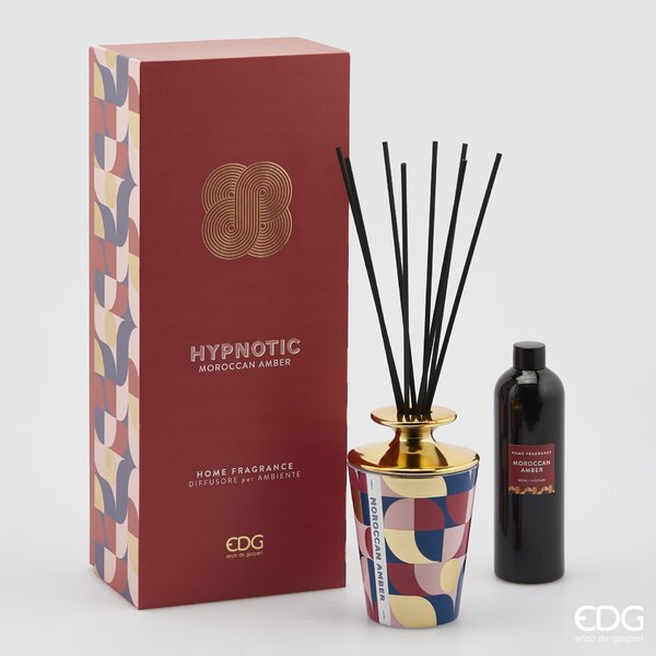 EDG Profumo per Ambiente con Bastoncini Hypnotic Moroccan Amber 400 ml -  EDG Enzo De Gasperi