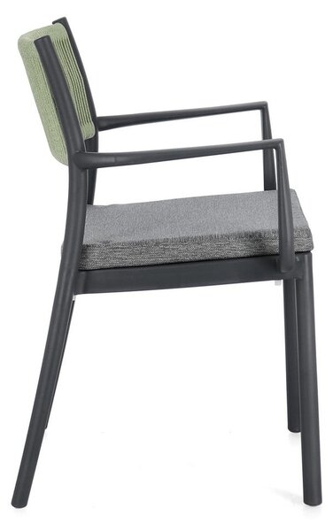 Sedie da esterno in set grigie in plastica 4 pz Alvin – Bizzotto
