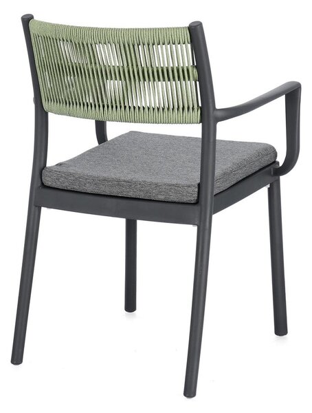 Sedie da esterno in set grigie in plastica 4 pz Alvin – Bizzotto