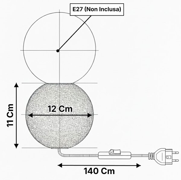 Lampada Da Tavolo Contemporanea Brisbane Cemento Cotto 1 Luce E27