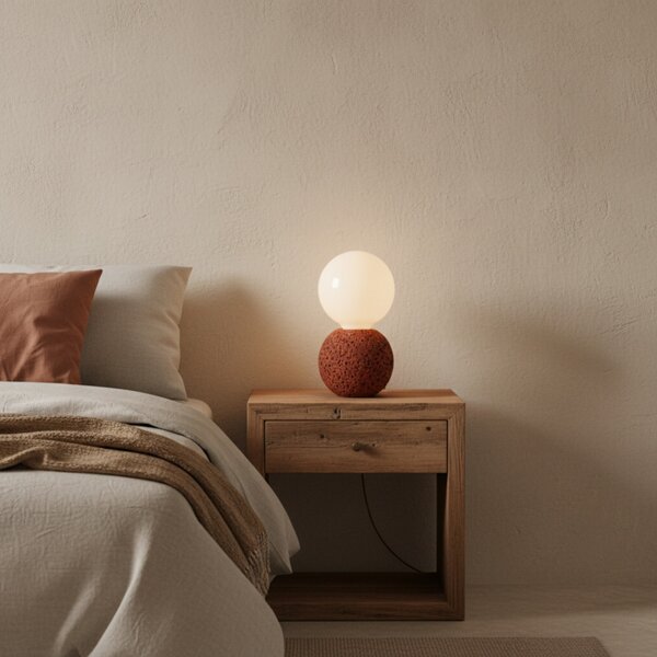 Lampada Da Tavolo Contemporanea Brisbane Cemento Cotto 1 Luce E27