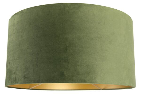 Paralume in velluto verde 50/50/25 con interno dorato