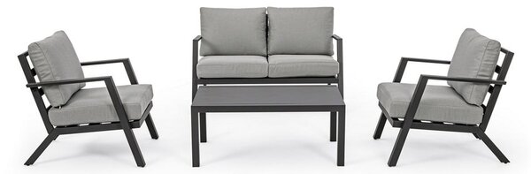 Set di mobili da giardino grigio in alluminio per 4 persone Harley – Bizzotto