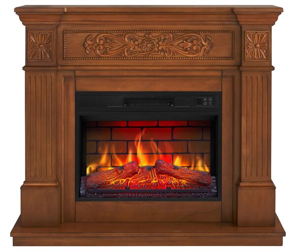 Caminetto elettrico ArtiFlame Toscana AF23BS in rovere - da appoggio, fiamma a LED, potenza termica 1,8 kW, fino a 30 m², con effetto sonoro