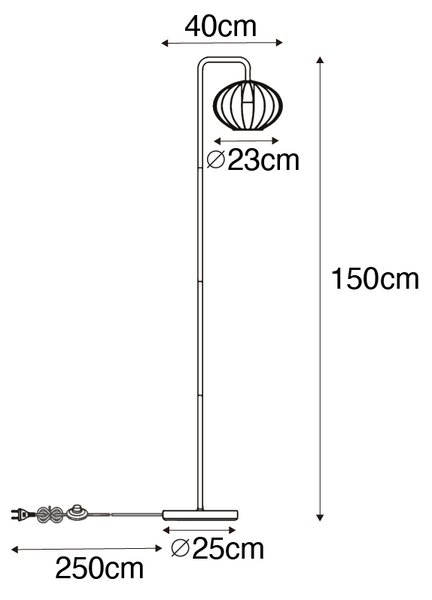 Lampada da terra di design nera 23 cm - Margarita