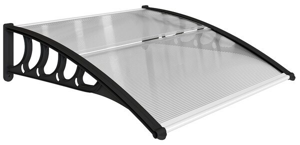 Outsunny Tettoia da Esterno in Policarbonato per Porte e Finestre, 103x96.5x27cm, Trasparente | Aosom Italy