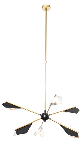 Lampada a sospensione di design nera e oro 6 luci - Sinem