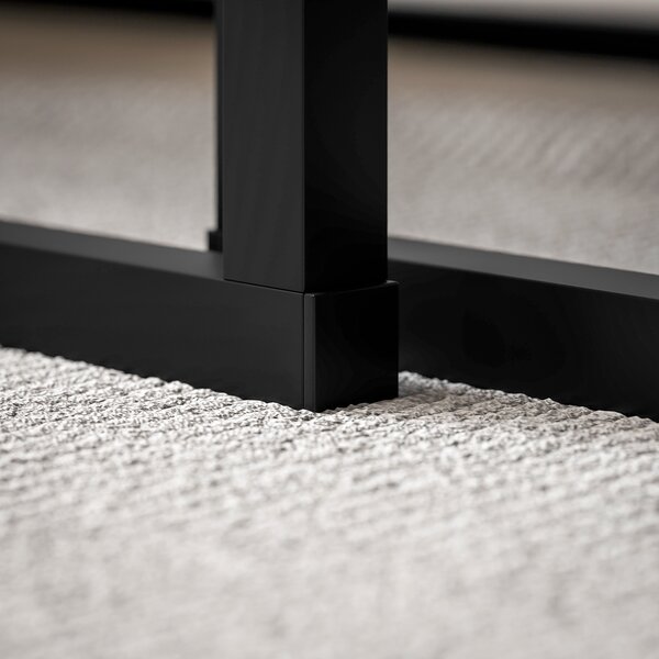 HOMCOM Set di 2 tavolini bassi impilabili, design industriale, in metallo, effetto marmo, Nero e grigio scuro | Aosom Italy