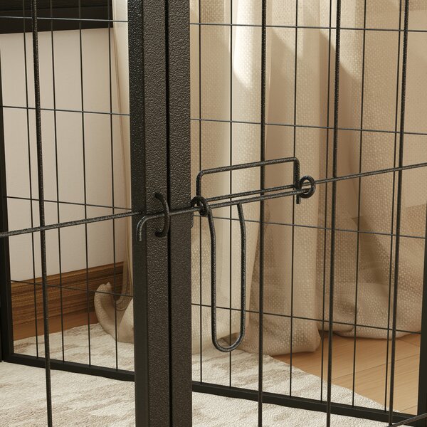 PawHut Recinto per Cani, 6 Pannelli h 100 cm, con Porta, per Interno ed Esterno Nero | Aosom Italy