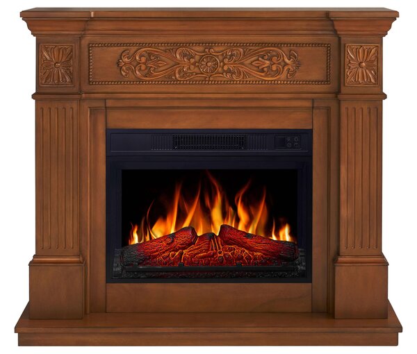 Caminetto elettrico ArtiFlame Toscana AF23S in rovere - da appoggio, fiamma a LED, potenza termica 1,8 kW, fino a 30 m², con effetto sonoro