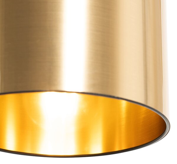 Lampada da terra moderna nera con oro - Lofty