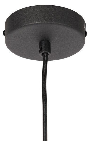 Lampada a sospensione Art Déco nera con vetro fumé - Flore