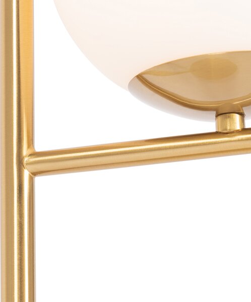 Lampada da tavolo Art Déco oro e vetro opale - Flore