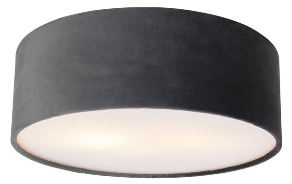 Plafoniera moderna grigia 30 cm con interno oro - Drum