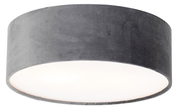 Plafoniera moderna grigia 30 cm con interno oro - Drum