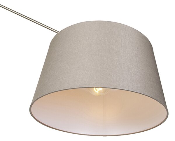 Lampada da terra moderna in acciaio con paralume color tortora 45 cm - Editor
