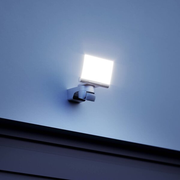STEINEL Faretto da esterno con sensore XLED Home 2 S, bianco, IP44 S, Bianco / Opale, Plastica, Moderno