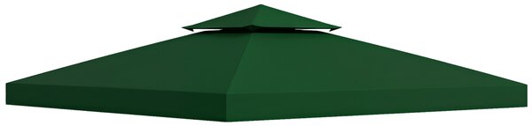 Outsunny Copertura per Gazebo 3x3 da Giardino Tetto Sostitutivo Anti-UV Impermeabile in Poliestere Verde Scuro