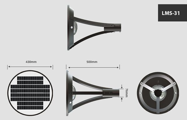 Lampione Led ad Energia Solare Park