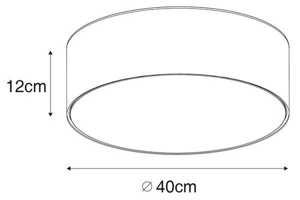 Plafoniera moderna nera 40 cm con interno dorato - Drum