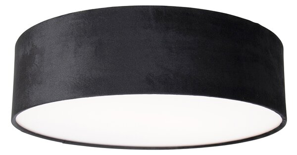 Plafoniera moderna nera 40 cm con interno dorato - Drum