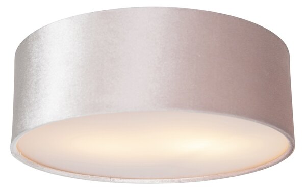 Plafoniera moderna rosa 30 cm con interno dorato - Drum