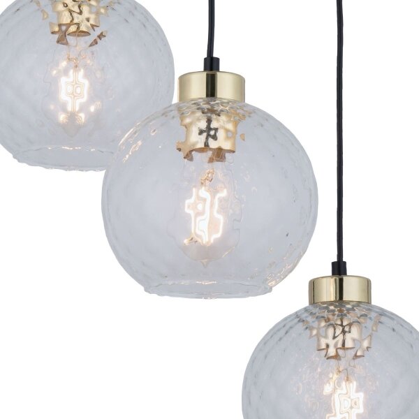 Lampadario LED a sospensione su cavo DEVON 3xE27/15W/230V nero/trasparente