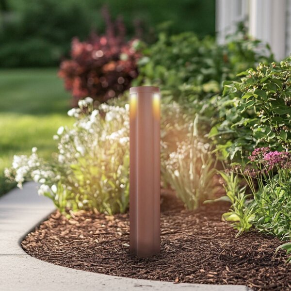 Lampioncino da giardino Raiku Lucande, Marrone / Ruggine, Alluminio, Moderno, Lampada LED da esterni