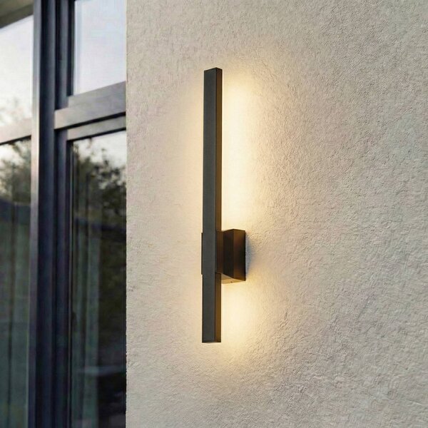 Applique da esterni a LED Sakari Lindby, Nero, Alluminio, Moderno, Applique LED da esterni