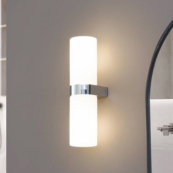 Applique da parete Basolo Lucande, dimmerabile, Cromo / Argento, Bagno, Moderno, Applique