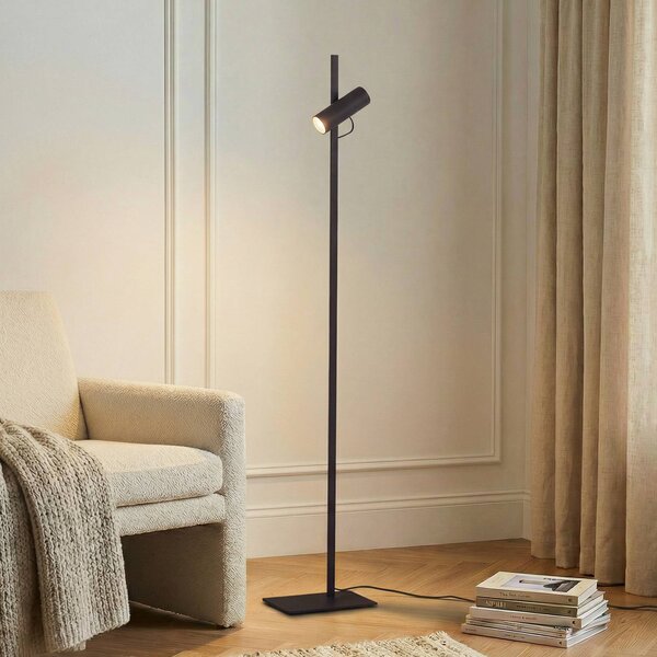 Lampada da terra Lysias Lucande, Nero, Soggiorno / Sala da pranzo, Metallo, Moderno, Lampada da terra