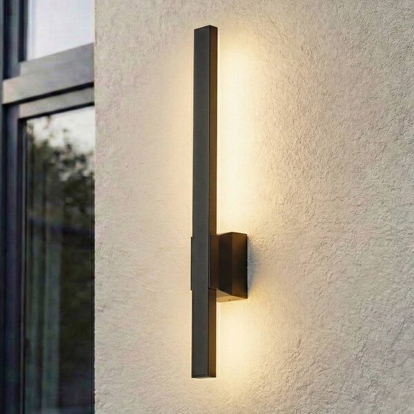 Applique da esterni a LED Sakari Lindby, Nero, Alluminio, Moderno, Applique LED da esterni