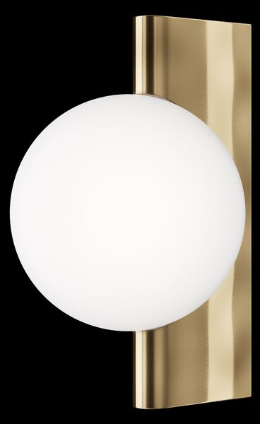 Applique Contemporanea Avant-Garde In Metallo Ottone 1 Luce Con Diffusore Bianco