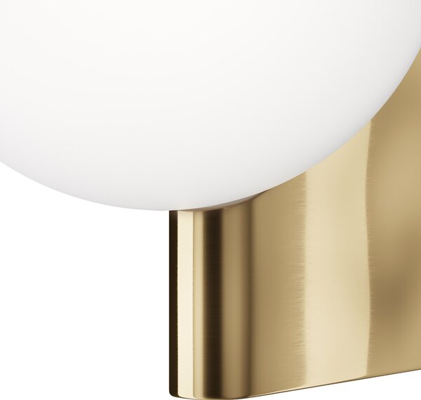 Applique Contemporanea Avant-Garde In Metallo Ottone 1 Luce Con Diffusore Bianco