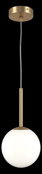 Lampadario Minimal Basic Form Piccolo In Metallo Oro 1 Luce E Diffusore Bianco