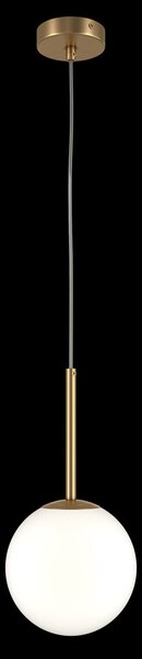Lampadario Minimal Basic Form Medio In Metallo Oro 1 Luce E Diffusore Bianco
