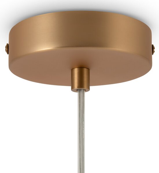 Lampadario Minimal Basic Form Grande In Metallo Oro 1 Luce E Diffusore Bianco