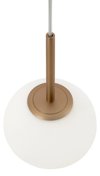 Lampadario Minimal Basic Form Piccolo In Metallo Oro 1 Luce E Diffusore Bianco