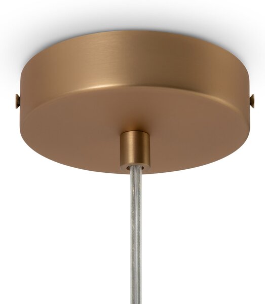 Lampadario Minimal Basic Form Piccolo In Metallo Oro 1 Luce E Diffusore Bianco