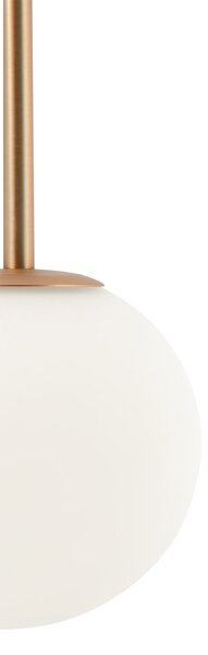 Lampadario Minimal Basic Form Piccolo In Metallo Oro 1 Luce E Diffusore Bianco