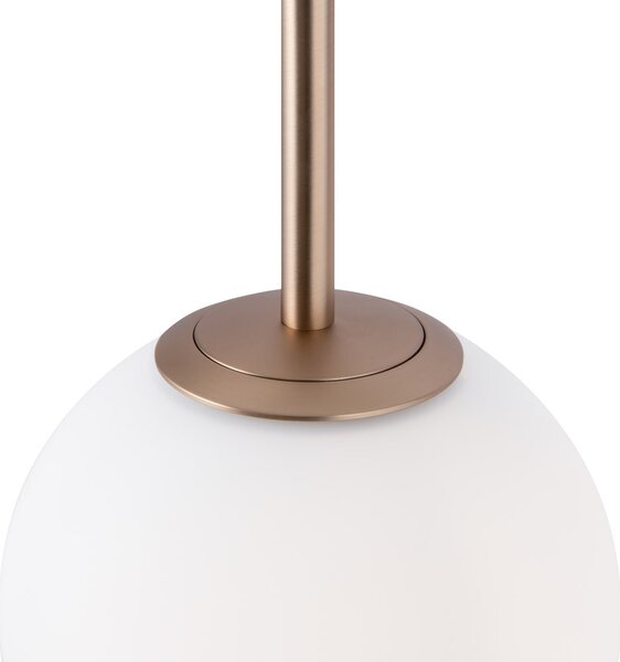 Lampadario Minimal Basic Form In Metallo Bianco E Oro 5 Luci E Diffusori Vetro