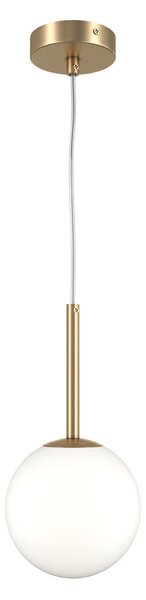 Lampadario Minimal Basic Form Piccolo In Metallo Oro 1 Luce E Diffusore Bianco