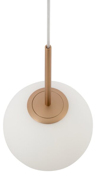 Lampadario Minimal Basic Form Grande In Metallo Oro 1 Luce E Diffusore Bianco