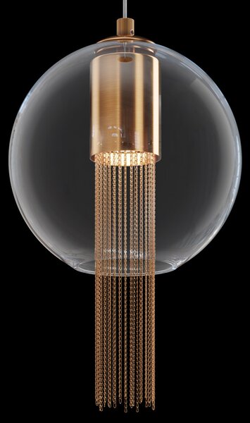 Sospensione Contemporanea Flusso Piccola In Metallo Bronzo 1 Luce