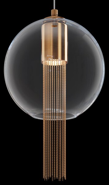 Sospensione Contemporanea Flusso Grande In Metallo Bronzo 1 Luce