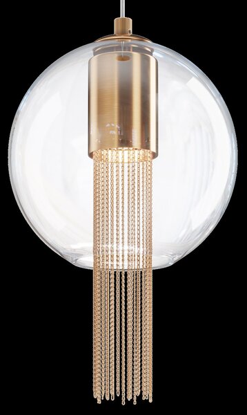 Sospensione Contemporanea Flusso Piccola In Metallo Bronzo 1 Luce